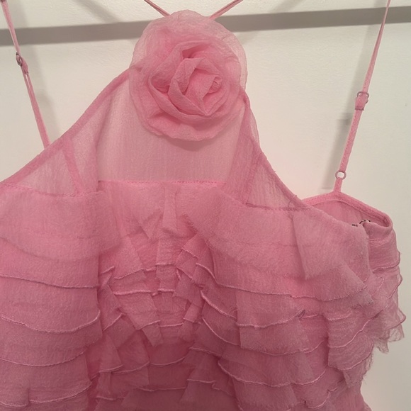 STAUD Pink Ruffled Mini Dress - Picture 11 of 13